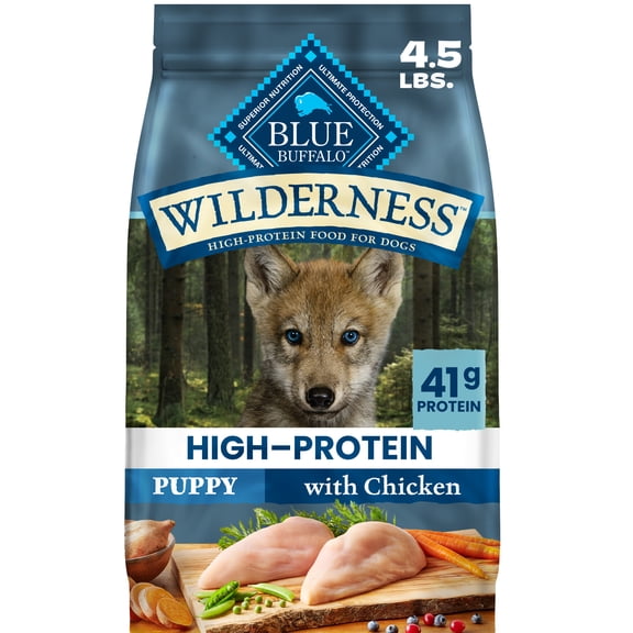 Blue Buffalo Wilderness High-Protein, Chicken Puppy Dry Dog Food, 4.5lb Bag