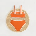 thumbnail image 4 of CCRFTGI Girls Swimsuit Size 10-12 Summer Sleeveless 2 Piece Beach Swimwear Bikini Sets Swimming Tween Girls Trendy Clothes Girls Bathing Suit Orange 11-12 Years, 4 of 5