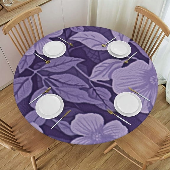 BANET Round Table Cloth, Waterproof Heavy Vinyl Tablecloths, Wipeable Washable Table Cover for Kitchen and Dining Room 31"-35