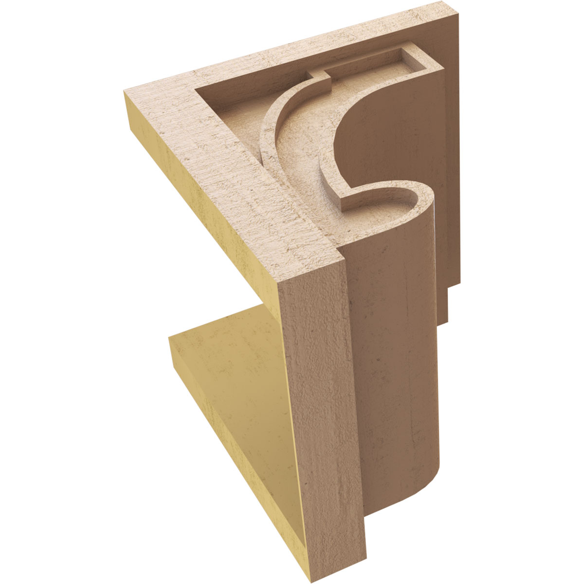 12"W x 12"D x 12"H Wide Alma Rough Cedar Woodgrain TimberThane Corbel, Primed Tan