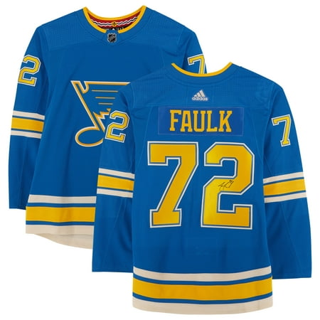 Justin Faulk St. Louis Blues Autographed Blue Alternate Adidas Authentic Jersey - Fanatics Authentic Certified