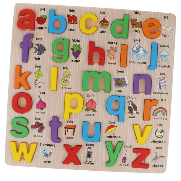 Alphabet abc Letters Wooden Puzzle Children Kids Learning