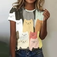 thumbnail image 2 of Burnt Orange Womens Short Sleeve T Shirts Cat Graphic Loose Fit Tops Tee for Ladies Crewneck Spandex Brunch Kawaii Fall Summer Tee Shirt 2025 Clothing Trendy Y2K XL, 2 of 4