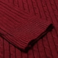 thumbnail image 3 of FINALGANG Mens Solid Color Cable Knit Turtleneck Sweater Long Sleeve Ribbed Hem Slim Fit Jumpsuit For Daily Wear Business Casual Red XL, 3 of 7