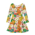 thumbnail image 4 of DISNIMO Girls Hippie Dress Kids Long Sleeve Dresses 15-16 Girl Floral Dress Long Sleeve Midi Dress for Girls Fall Swing Dress for Kids Beach Dress Children Teens Twirl Dress Long Sleeve Dress Child, 4 of 6