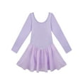 thumbnail image 4 of DPOIS Kids Girls Long Sleeves Ballet Leotard Dancewear Gymnastics Outfit Lavender 8-10, 4 of 6