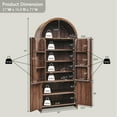 thumbnail image 4 of SinCiDo Arched Pantry Storage Cabinet with 4 Fluted Wood Doors, 71" Modern Kitchen Organizer with 6 Doors Shelves & Adjustable Shelves, Versatile Cupboard for Kitchen Dining Room, 4 of 8