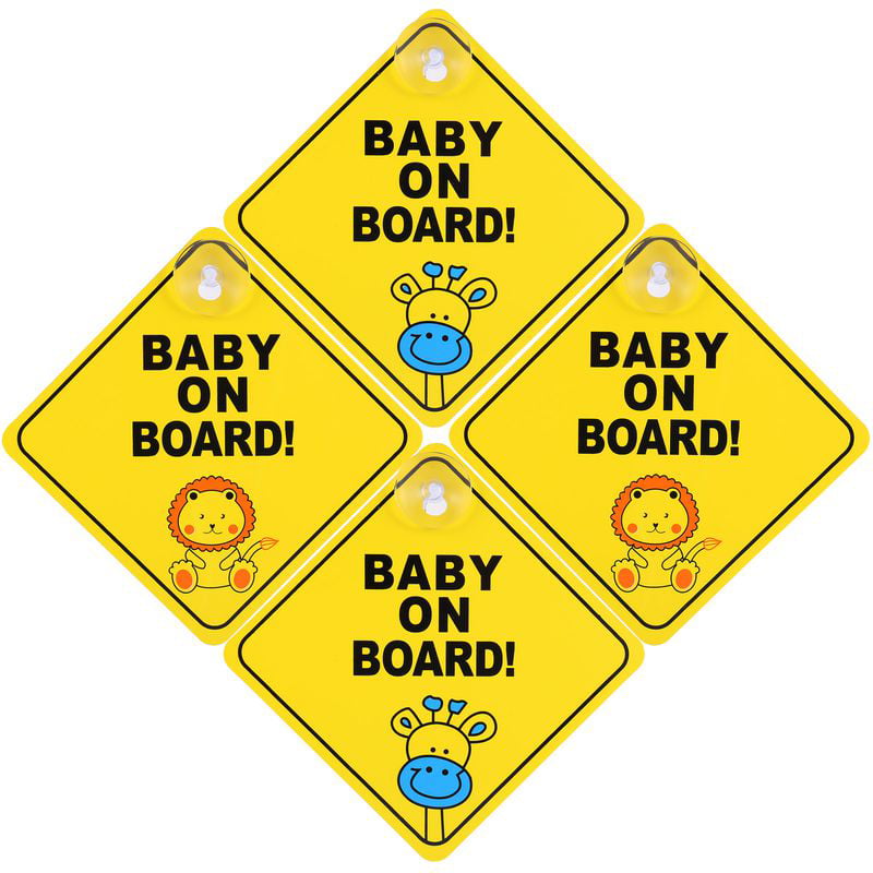 Boy/Girl 2pcs Baby Lion On Board Twin Pack of Baby on Board Car Signs 