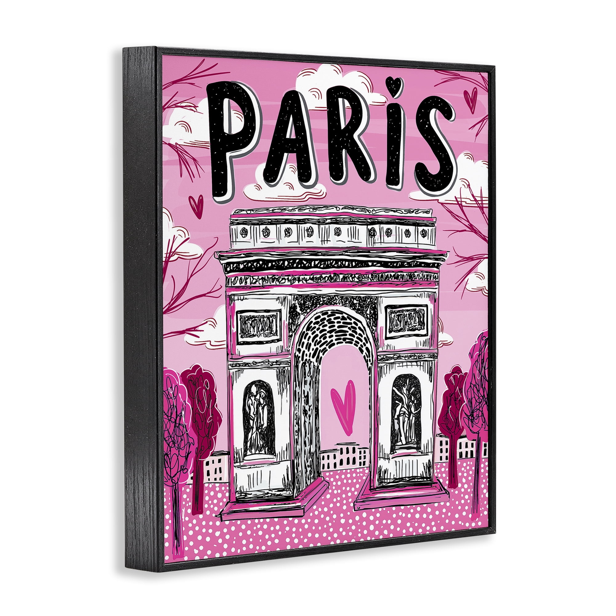 Stupell Industries Romantic Paris Arc de Triomphe Black Framed Giclee Art, design by Jess Stempel