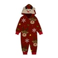 thumbnail image 2 of BJUTIR Child Baby Pajamas Matching Family Christmas Siamese Pajamas Sets Deer Head Embroidery Hooded Romper Pjs Zipper Jumpsuit Loungewear (Kid), 2 of 5