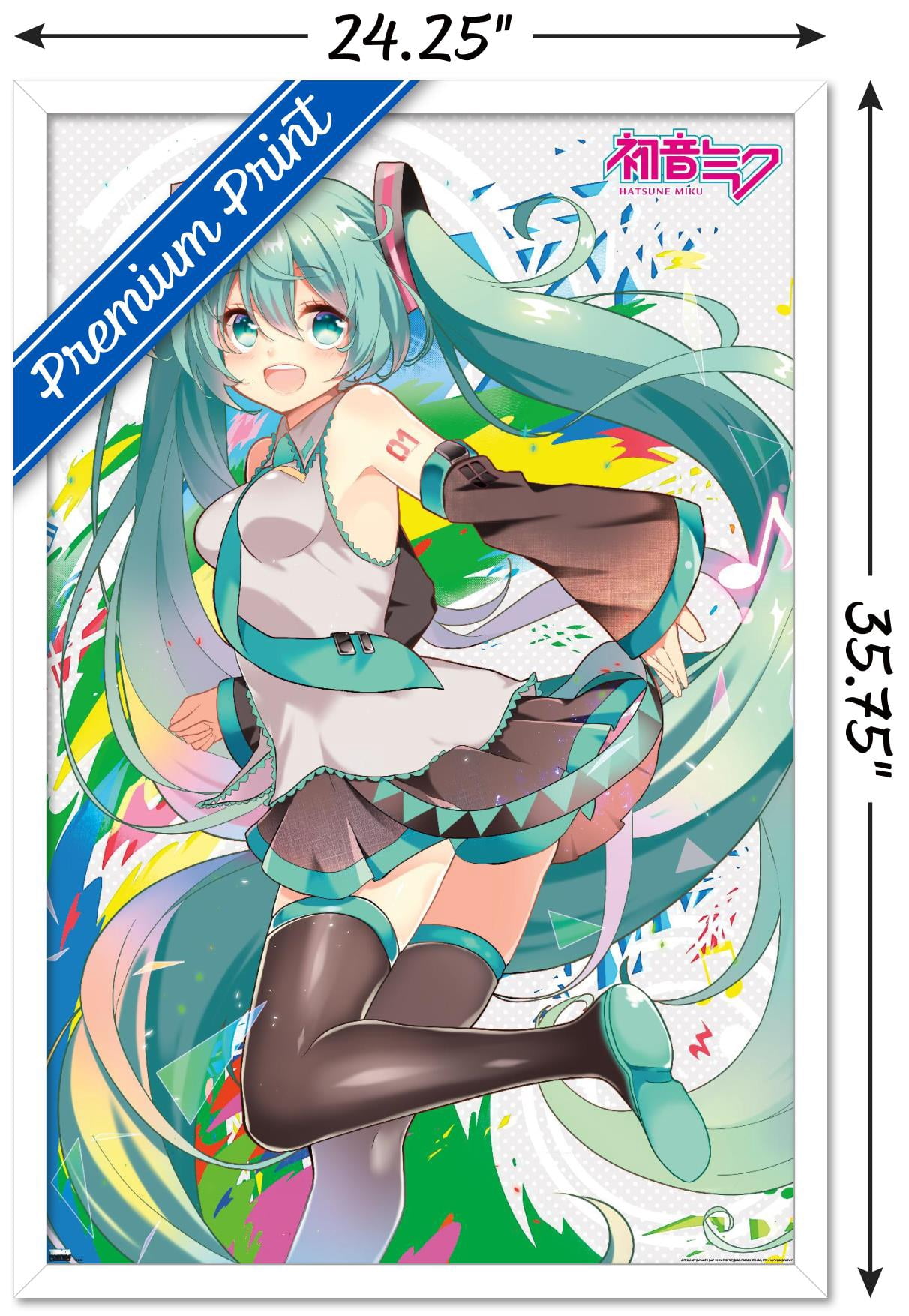 Hatsune Miku - Color Splash Wall Poster, 22.375" x 34", Framed
