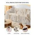 thumbnail image 4 of Beige Cow Skull Couch Cover, Southwestern Vintage Cowboy Boots Burlap Sofa Cover Blanket for 2 Seat Cushion, Sectional Sofa Slipcover Furniture Protector for Living Room Bedroom 71''x102'', 4 of 9
