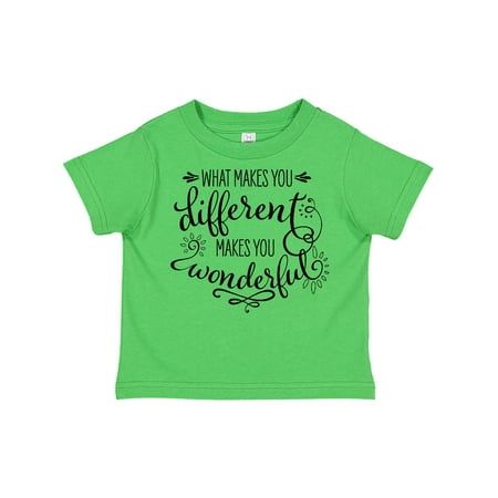 

Inktastic What Makes You Different Makes You Wonderful in Black Gift Toddler Boy or Toddler Girl T-Shirt