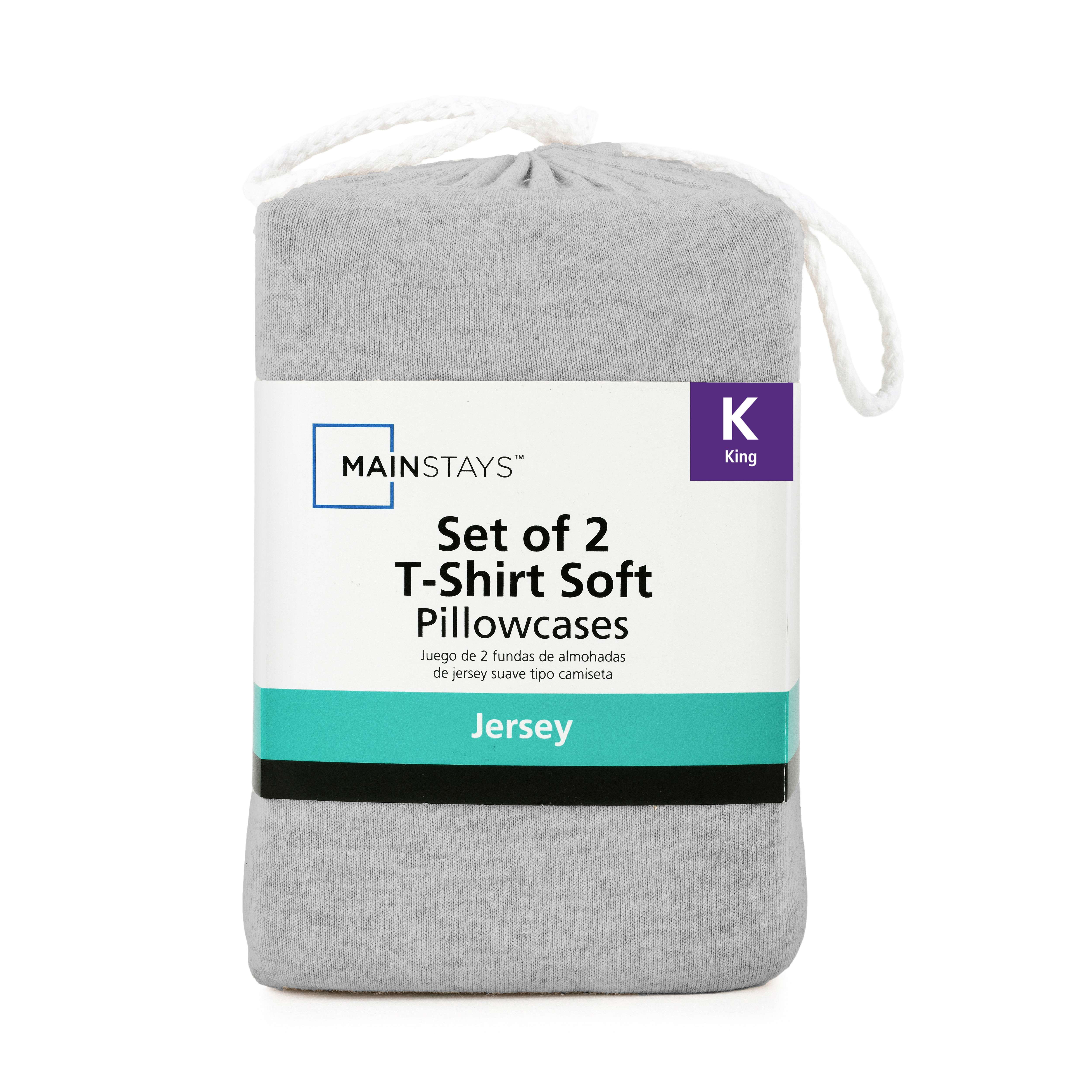 Mainstays Set of 2 Jersey King Pillowcases Gray Heather