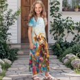 thumbnail image 3 of Uourmeti Girls Dress with Highland Cow Oil Painting Print Short Sleeve Round Neck Casual Maxi Dresses with Pockets Summer Long Sundress for Kids, Size 11-12 Years, 3 of 7