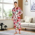 thumbnail image 6 of FORMRS Onesies Pajama for Adults Unisex Hoodie Winter Jumpsuit One Piece Sleepwear, Sizes S-2XL, Pink and Red Flowers, 6 of 7