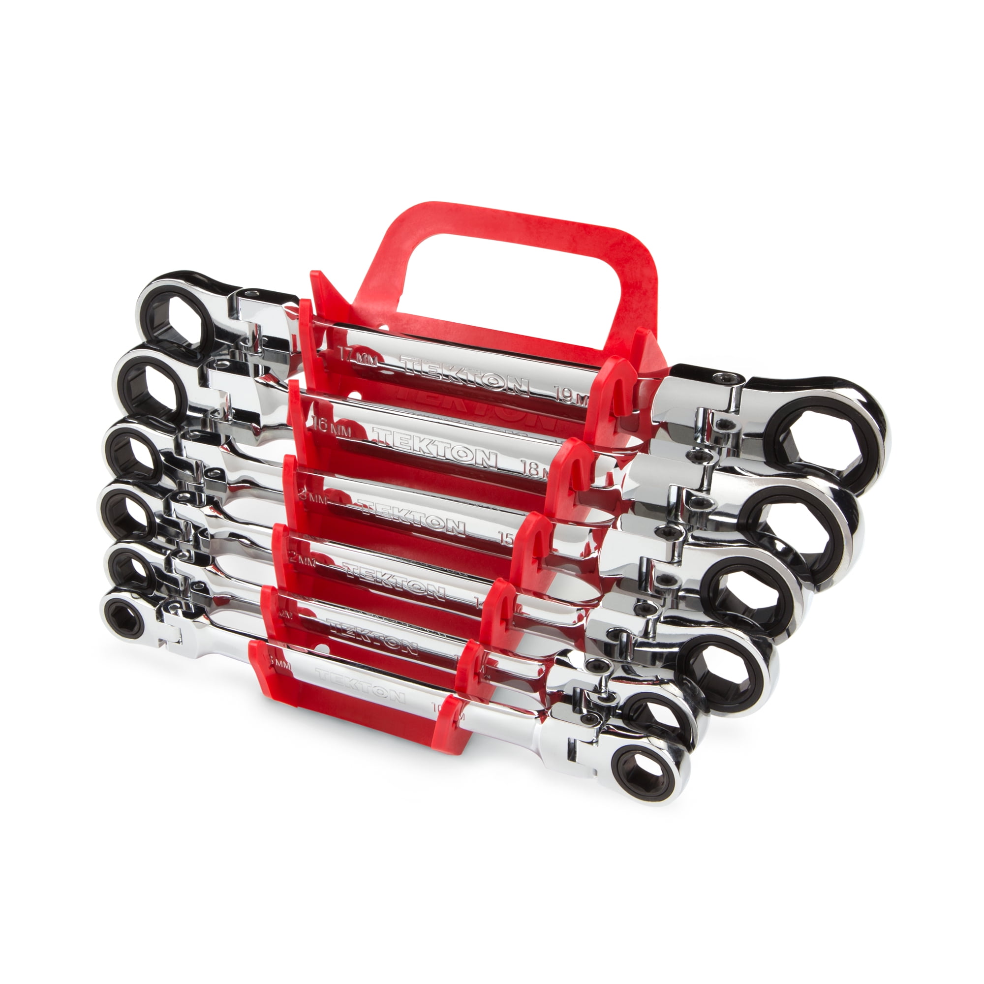 TEKTON Flex Ratcheting Box End Wrench Set, 6-Piece (8-19 mm) - Keeper | WRN76164