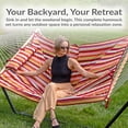 thumbnail image 3 of Sunnydaze 2-Person Polyester Rope Hammock with Stand, 275 lb Capacity - Tropical Orange, 3 of 17