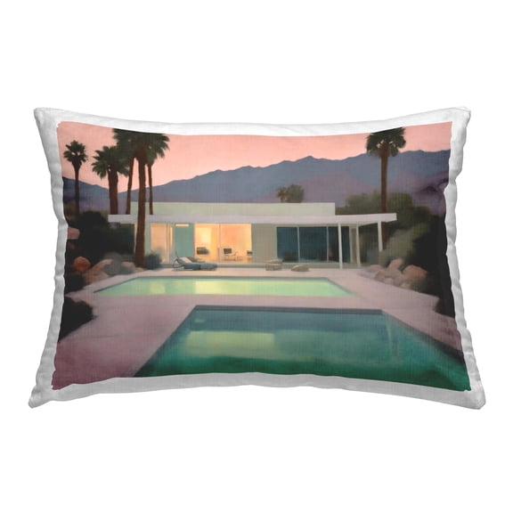 Stupell Industries Tranquil Pool at Sunset Decorative Printed Throw Pillow Design by Noah Bay.