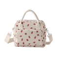 thumbnail image 2 of Lunch Bag for Women & Men, Insulated Lunch Box with Shoulder Strap Reusable Leakproof Lunch Tote Purse, Portable Thermal Cooler Bag for Work Picnic, Corduroy Pattern, 2 of 6