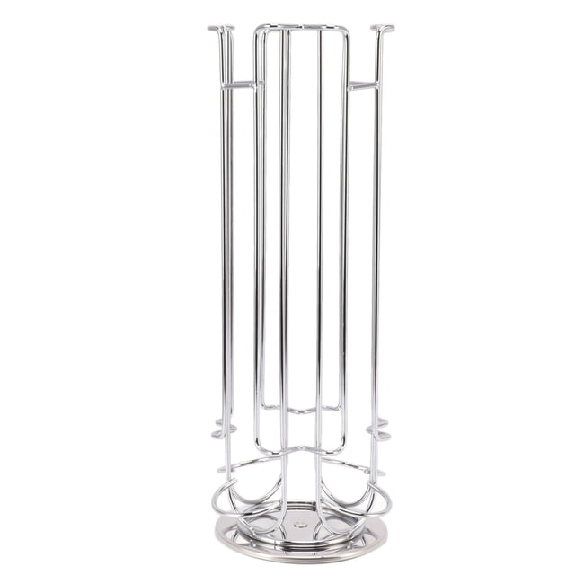 Soporte para cápsulas de café, soporte giratorio de 360 grados para 24 cápsulas, color plateado