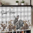 thumbnail image 5 of Rabbits Pine Cone Rod Pocket Curtain Valance, Sweet Home Texture Grey Plaid Farmhouse Farmhouse Window Valance for Living Room, Bedroom, Kitchen 54"W x 18"L, 5 of 9