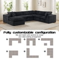 thumbnail image 6 of 138" Oversized Modular Sectional Sofa with Movable Ottoman, 7 Seater Chenille Boneless Cloud Couch for Living Room, No Assembly Required, 6 of 9