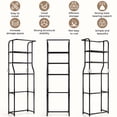 thumbnail image 5 of NUBILY Over The Toilet Storage Cabinet, Metal Bathroom Shelf Organizer with Paper Holder and Hooks, 3 Tier, Black, 5 of 9