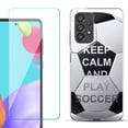 thumbnail image 1 of Slim-Fit Fashion Phone Case for Samsung Galaxy A53 5G, with Tempered Glass Screen Protector, by OneToughShield ® - Keep Calm Soccer, 1 of 3
