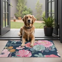 Pioneer Flower Floral Print Pattern Door Rugs,Washable Non Slip Door Mats Indoor,Decorative Door Mats,Entry Mat Indoor for Entrance,Bedroom,Kitchen,Bathroom,20"x32"