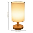 thumbnail image 3 of Muyoka Lámpara de mesa de lino Control táctil LED regulable con luz blanca cálida Lámpara de madera alimentada por USB junto a la lámpara para la decoración de la sala de estar del dormitorio, blanco Muyoka Hogar, 3 of 6