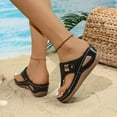 thumbnail image 5 of THDHVS Black Sandals Women,Sandals for Women 2025,Beach Womens Sandals Vacation Slides for Women Footwear Black 7.5, 5 of 5