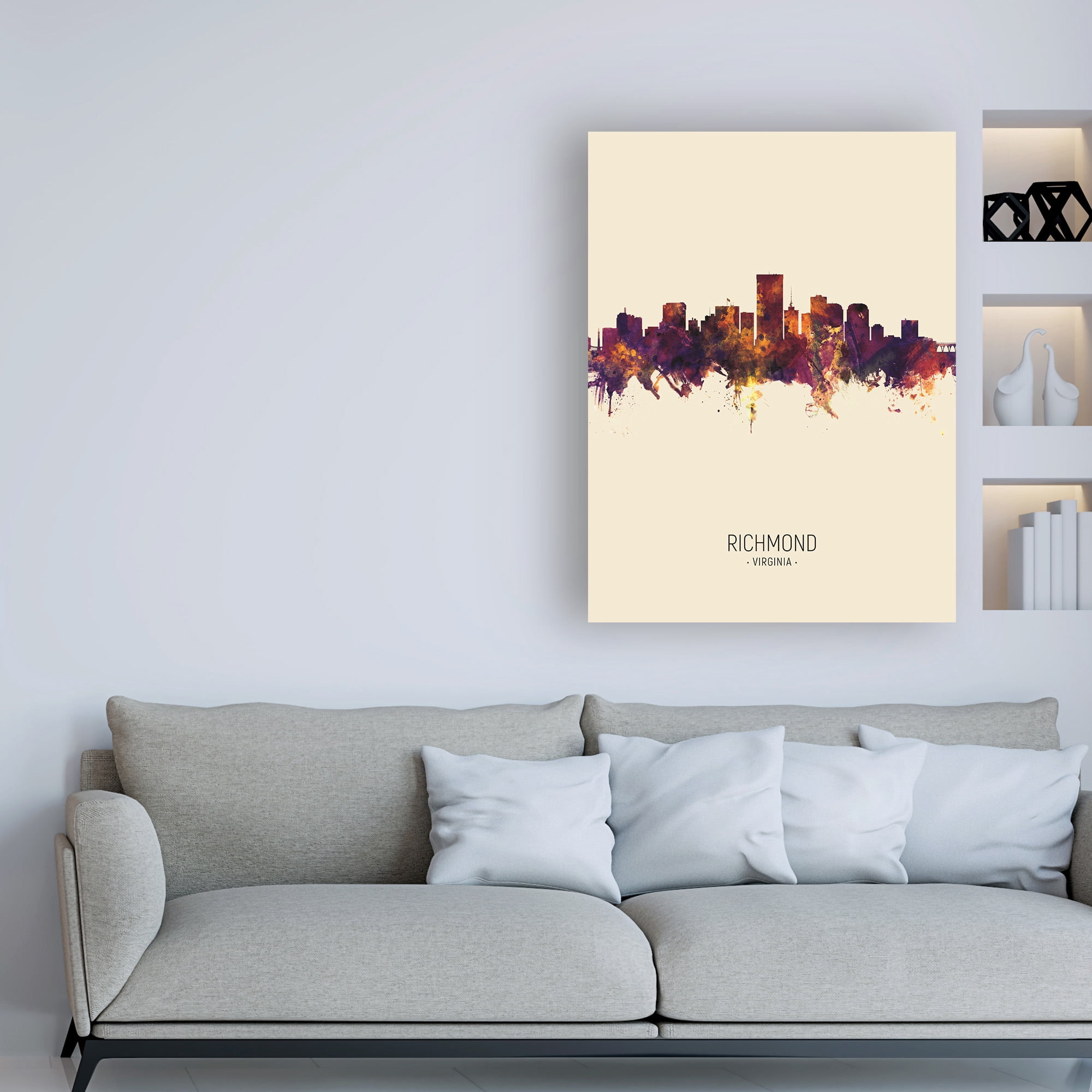 Trademark Fine Art 'Richmond Virginia Skyline Portrait III' Canvas Art by Michael Tompsett