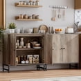 thumbnail image 3 of FANRAL 31.5" Wide Sideboard Buffet with Doors,Adjustable Shelf,Modern Minimalist Storage Console for Living Room Kitchen Dining Room,Gray Storage Cabinet, 3 of 7