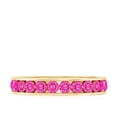 thumbnail image 3 of Rosec Jewels Half Eternity Band Ring with Created Pink Sapphire for Women (1.75 CT, AAAA Quality), 14K Yellow Gold, US 3.00, 3 of 7