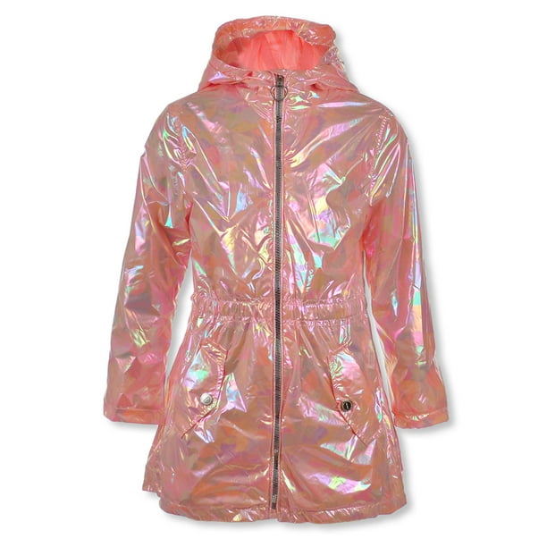 Urban Republic Little Girls' Iridescent Hooded Raincoat - iridescent, 2t  (Toddler)