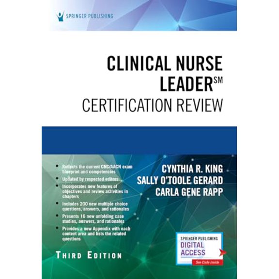 Pre-Owned Clinical Nurse Leader Certification Review, Third Edition, 9780826164568, 0826164560, Paperback, 3 edition