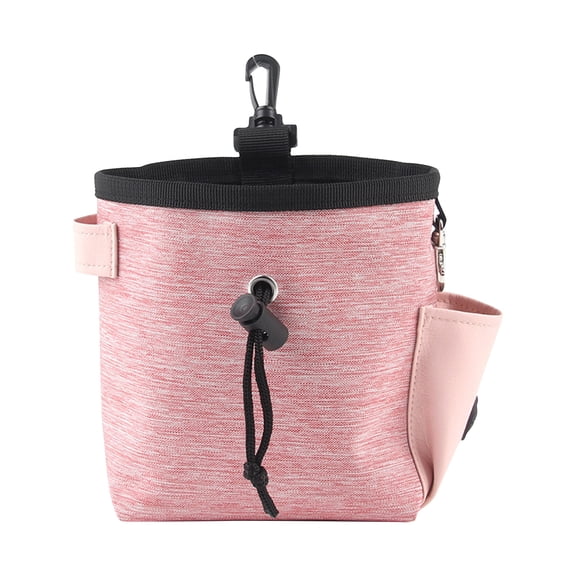 Dog Treat Training Pouch Pet Kibble Treat Snack Bag Portable Puppy Bait Reward Pouch Pet Training Waist Bag Dog Treat Carrier Holder Food Storage Container Pocket(5.5"×6.3",Pink)