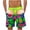 #142-Blue, variant on Mens Printed Elastic Waist Drawstring Casual Beach Shorts With Pockets Black XXXXL Gift