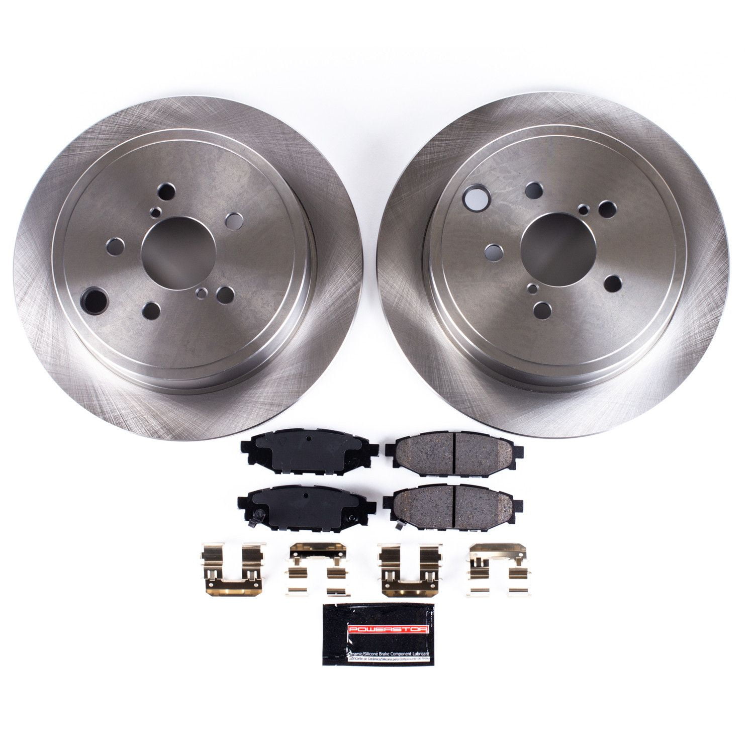 Power Stop Rear Stock Replacement Brake Pad and Rotor Kit KOE4631 Fits 2011 Subaru Outback