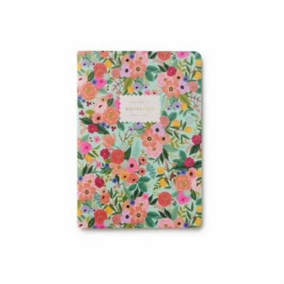 Rifle Paper Co. Garden Party Stitched Notebook: Lined Paper, Soft Cover, 6x8.5 Inches, 64 Pages, Multicolored