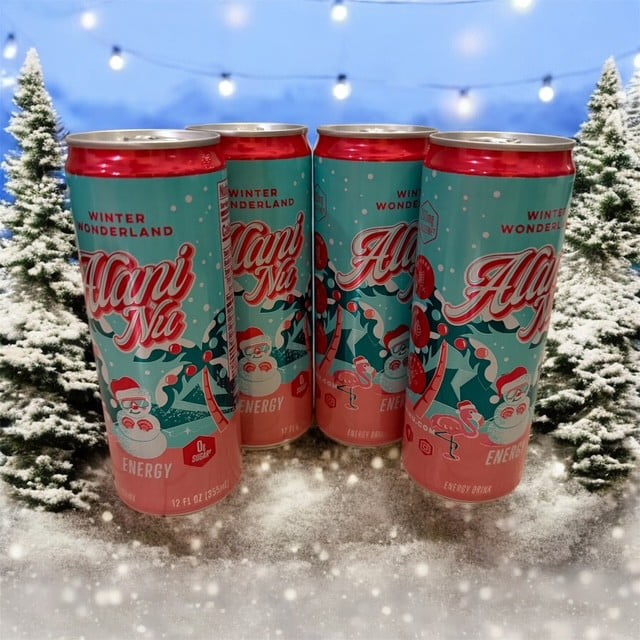Energy drinks winter wonderland Alani, limited edition (4 pack) 12 fl oz. Cans