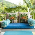 thumbnail image 3 of Summer Pillow Covers 18x18 inch Set of 4 Palm Leaf vases Decor Throw Pillows Covers Outdoor Spring Summer Green Stripe Pillow Covers Decor Couch Living Room 190A, 3 of 6