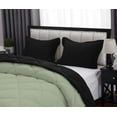 thumbnail image 5 of D.N.G. BEDDINGS 5 Piece Luxury Reversible Diamond Pattern Comforter Set Premium Super Soft, All Season 800 TC, 100% Egyptian Cotton Full/Queen Size Light Sage/Black Solid Color, 5 of 7
