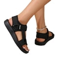 thumbnail image 6 of KEVCHE Leather Sandals for Women, Open Toe Adjustable Ankle Strap Slingback Platform Sandals, Wide Width Strappy Summer Casual Dressy Beach Vacation Shoes, Lightweight Chunky Sole Walking Sandals, 6 of 7