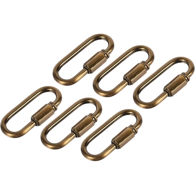 ZOUSSIQI 6 Pcs Chain Connectors, Chain Locking Quick Link, Great for Light, Key, Camping, Backpack, Rope (Gold Bronze, 4mm Thick) CA919-88516