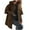 Coffee, variant on Olyvenn Mid-Long Hooded Woolen Pea Coat for Women Loose Button Down Wool Blend Jacket Winter Overcoat with Pockets Khaki XL