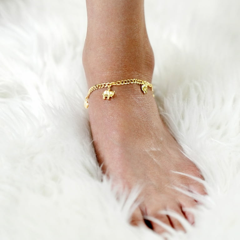 14k gold online elephant anklet bracelet