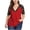 Red, variant on Lindreshi Tank Tops for Women Plus Size Plus Size Womens Casual Half Sleeve Solid Lace V-Neck Splicing T-shirt Net Yarn Tops