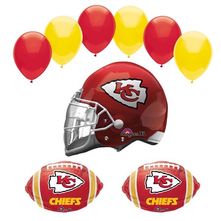 Guaranteed before Feb 9th! KANSAS CITY TEAM FOOTBALL BALLOON KIT - FOR A CHIEFS THEMED PARTY - PARTY SUPPLIES DECORATIONS - 9PC